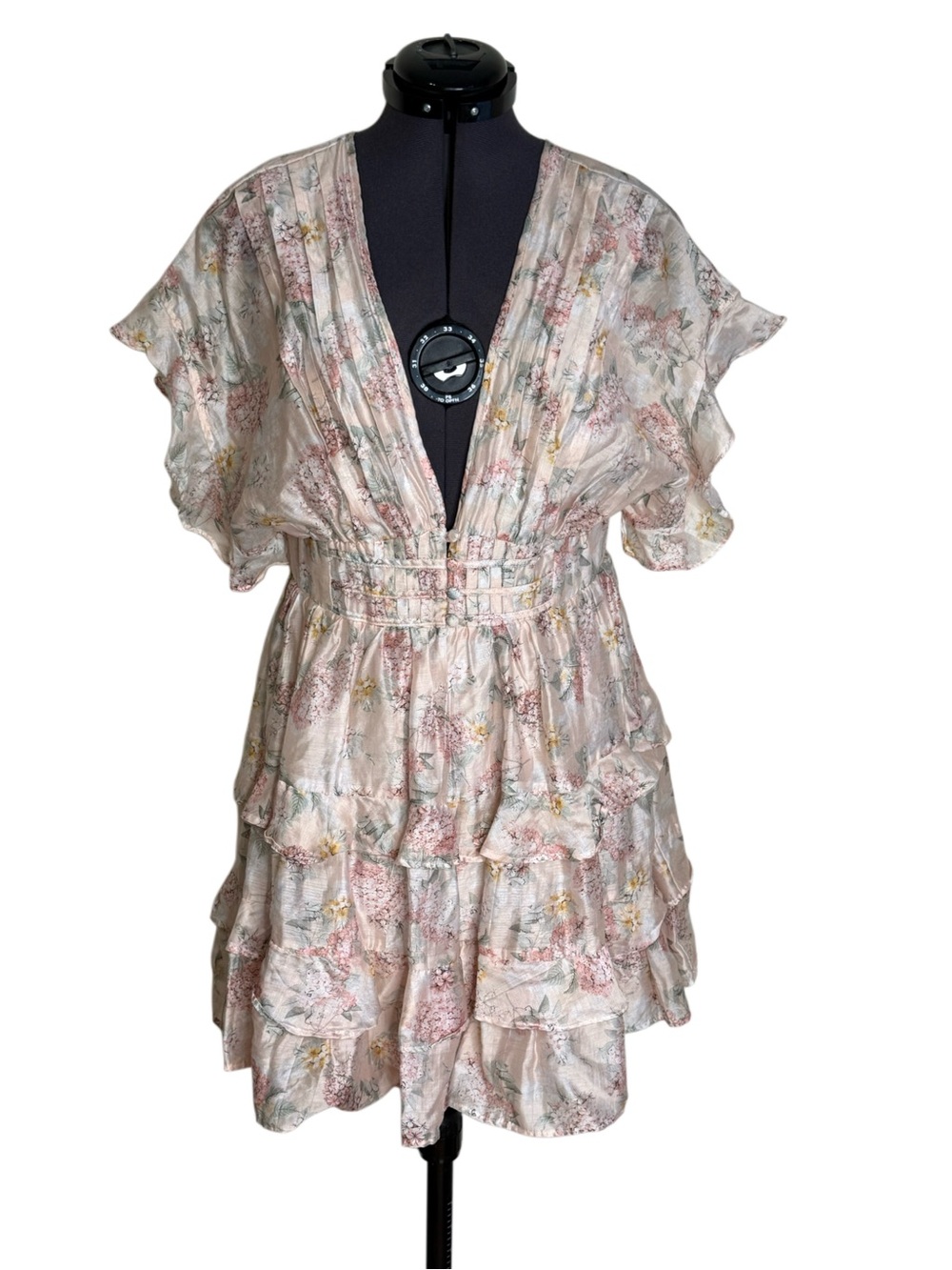 Lulu’s Easily in Love Blush Pink Floral Print Ruffled Tiered Mini Dress - Picture 4 of 8